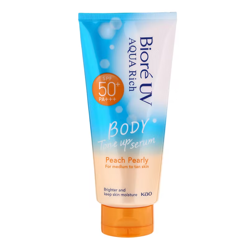 Biore - UV Aqua Rich Body Tone Up Serum Peach Pearly SPF50+ PA+++ 130ml.