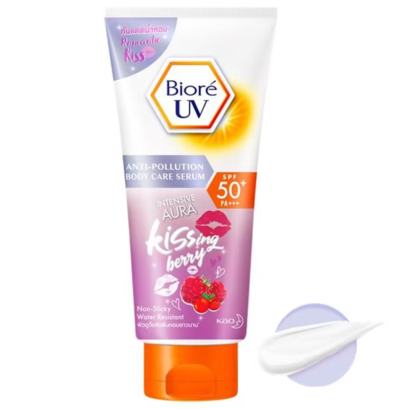 Biore - UV Anti-Pollution Body Care Serum Intensive Aura Kissing Berry SPF50+ PA+++ 150ml.