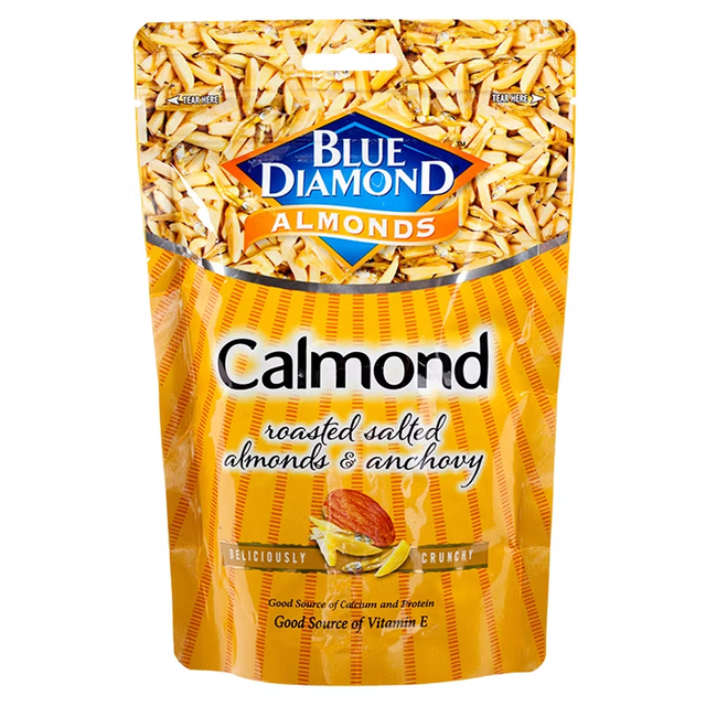 Blue Diamond - Korean BBQ Almonds 150 g. | Sriracha Almonds 150 g. | Calmond (Almonds and Seasoned Baked Fish) 130 g. (Pack of 3 Mix)