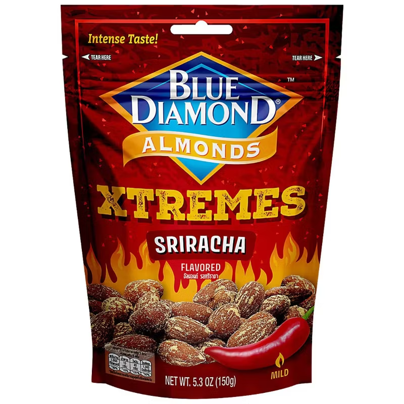 Blue Diamond - Korean BBQ Almonds 150 g. | Sriracha Almonds 150 g. | Calmond (Almonds and Seasoned Baked Fish) 130 g. (Pack of 3 Mix)