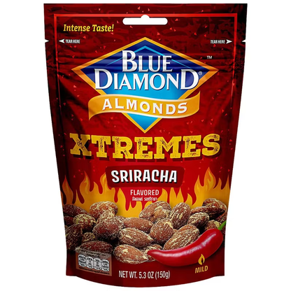 Blue Diamond - Korean BBQ Almonds 150 g. | Sriracha Almonds 150 g. | Calmond (Almonds and Seasoned Baked Fish) 130 g. (Pack of 3 Mix)