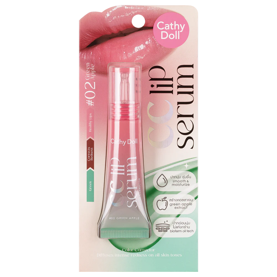 Cathy Doll - CC Lip Serum Color Correctors - Yuzu, Green Apple and Grape 10g. each (Pack of 3 Mix)