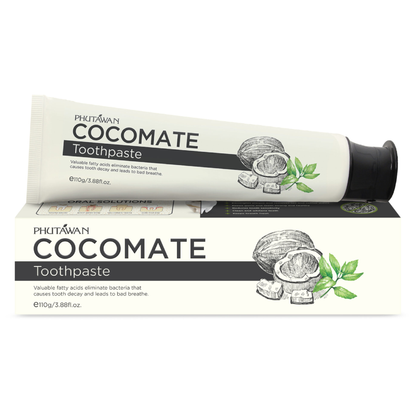 Phutawan - Cocomate Natural Premium Toothpaste with Organic Coconut Oil 110g.