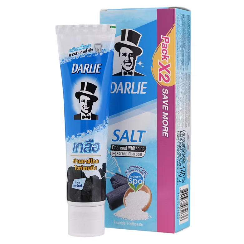 Darlie - Salt Charcoal Whitening Toothpaste 140g. (Pack of 2)