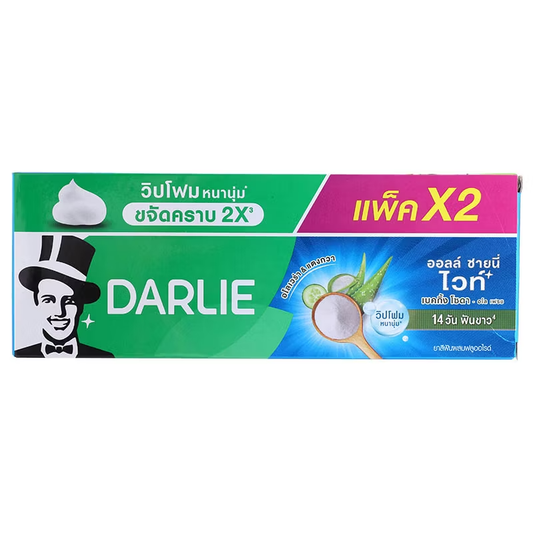 Darlie - Baking Soda and Natural Cold-Pressed Coconut Oil Toothpaste 140g. (Pack of 2)