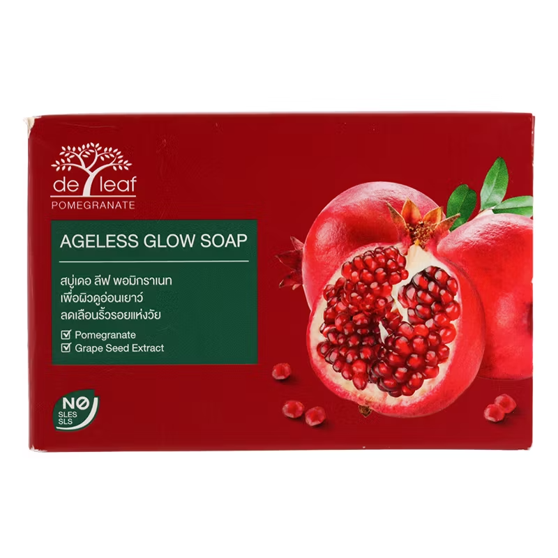 De Leaf - Pomegranate Ageless Glow Soap 100g.