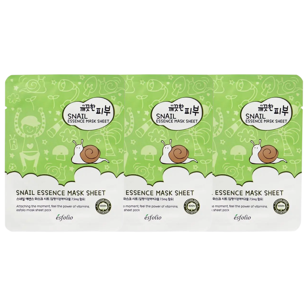 Esfolio - Pure Skin Snail Essence Mask Sheet 25ml. (Pack of 3)