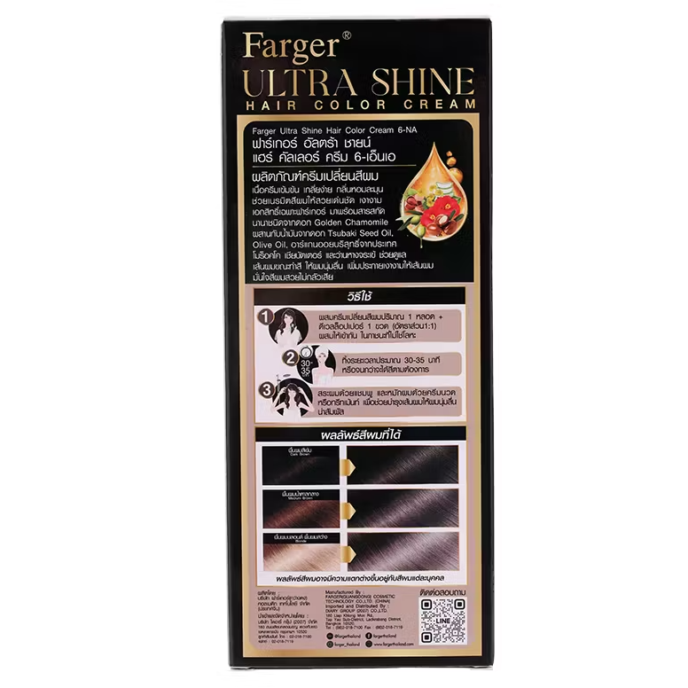 Farger - 6-NA - Ash Brown, Ultra Shine Color Cream 100g.