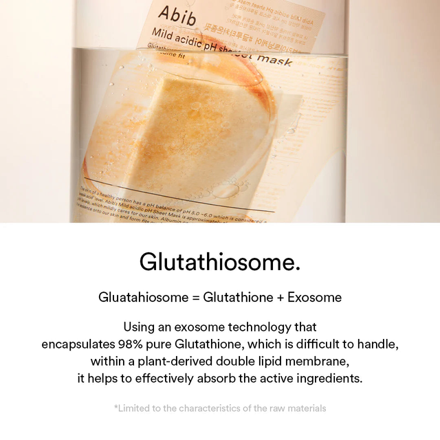 Abib - Mild Acidic pH Sheet Face Mask, Glutathiosome Fit 30ml. (Pack of 3)