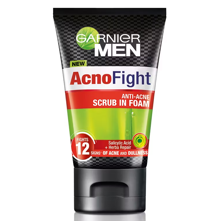 Garnier Men - Acno Fight - Anti-Acne Scrub in Foam 100 ml - Made in Indonesia