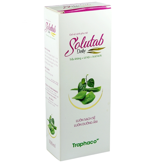 Traphaco - Solutab Daily - Feminine Hygiene Gel for Cleansing and pH Balance Gel Dung Dịch Cân Bằng pH Nhẹ Dịu 100ml.