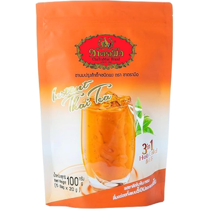 Cha Tra Mue - Thai Tea 3 in 1 Milk Tea Powder 100g. (5 x 20g. bags)