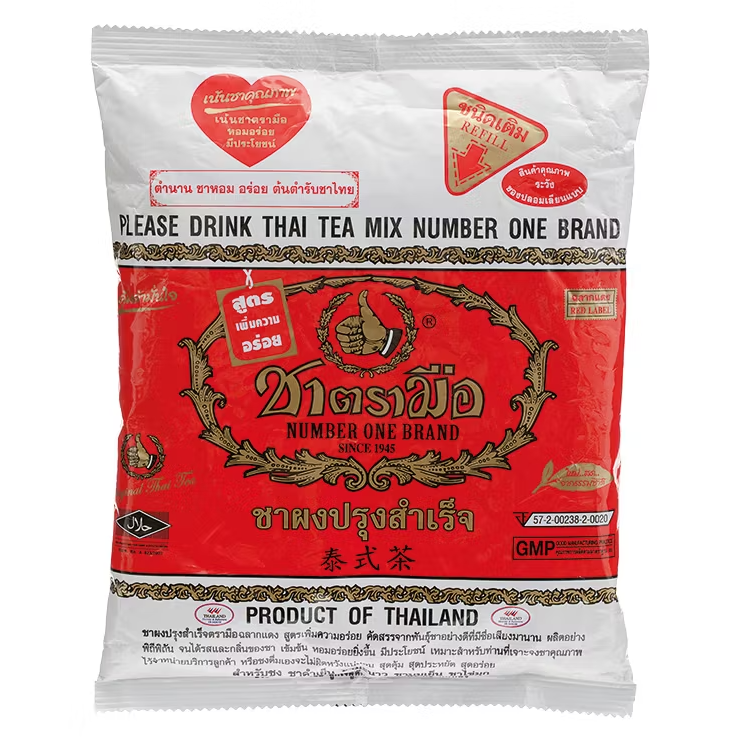Cha Tra Mue - Thai Tea Mix Powder, Red Label, Bag type 400g.