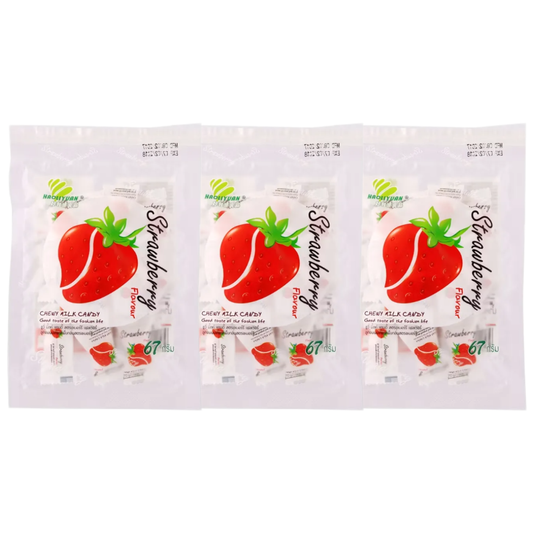 My Chewy - Milk Strawberry Chewy Candy 67 g. (Pack of 3)