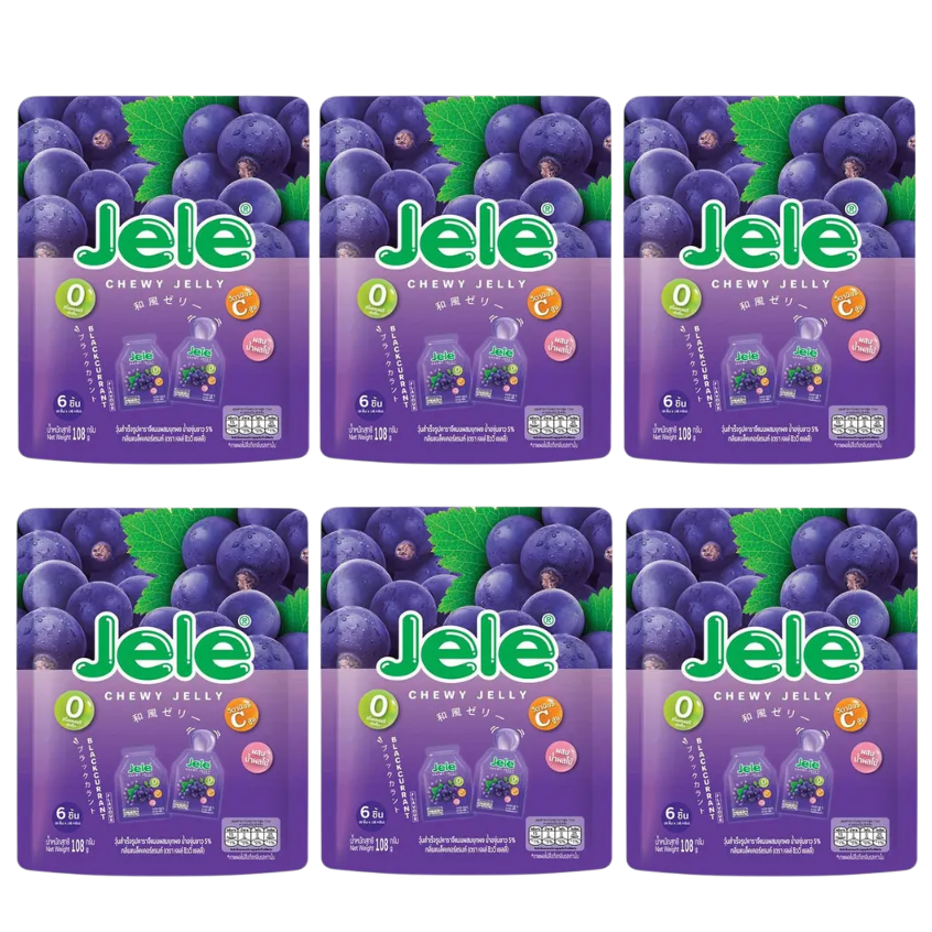 Jele Chewy - Blackcurrant 108g. (Pack of 6)