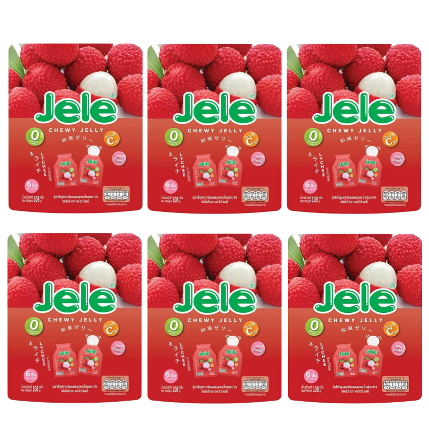 Jele Chewy - Lychee 108g. (Pack of 6)