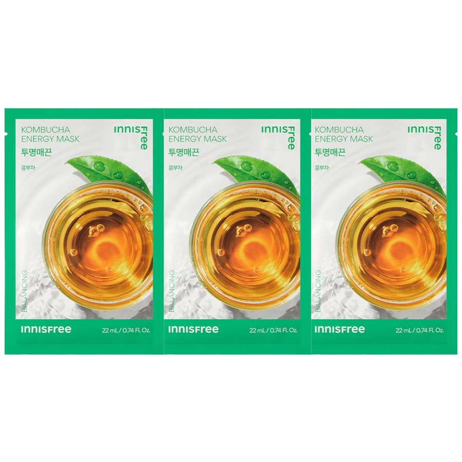 Innisfree - Squeeze Energy Mask Kombucha 22ml. (Pack of 3)