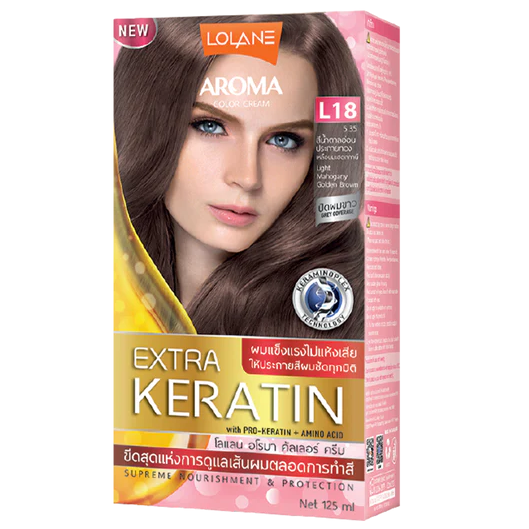 Lolane - Aroma Rose Color Cream L18 - Light Mahogany Golden Brown 125ml.