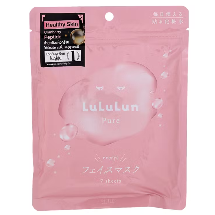 Lululun - Pure Pink Face Mask (Pack of 3 x 7 sheets)