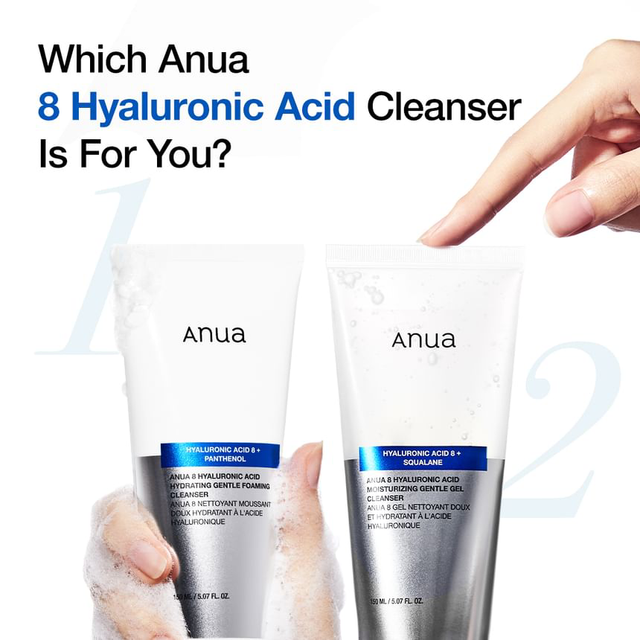 Anua - 8 Hyaluronic Acid Moisturizing Gentle Gel Cleanser 150ml.