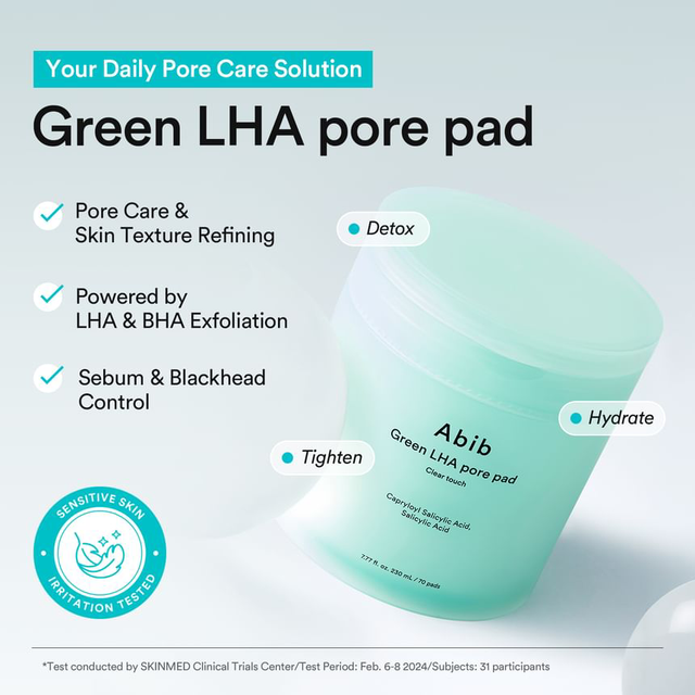 Abib - Green LHA Pore Pad Clear Touch 230ml. (70 Pads)