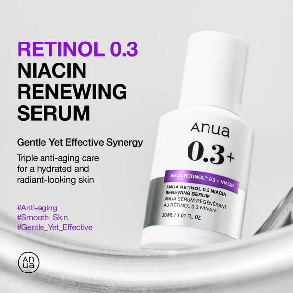 Anua - Retinol 0.3% + Niacin Renewing Serum 30ml.