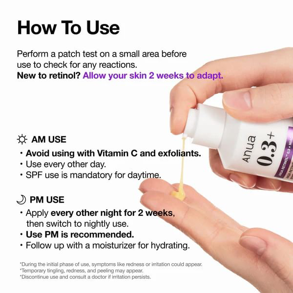 Anua - Retinol 0.3% + Niacin Renewing Serum 30ml.