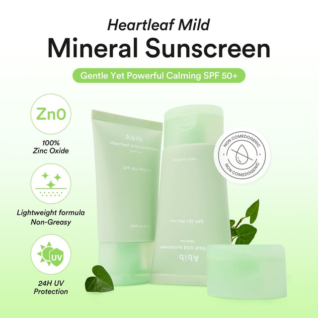 Abib - Heartleaf Mild Sunscreen Relief Tube 50ml.