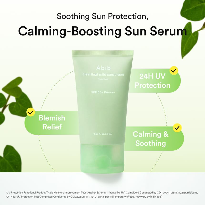 Abib - Heartleaf Mild Sunscreen Relief Tube 50ml.