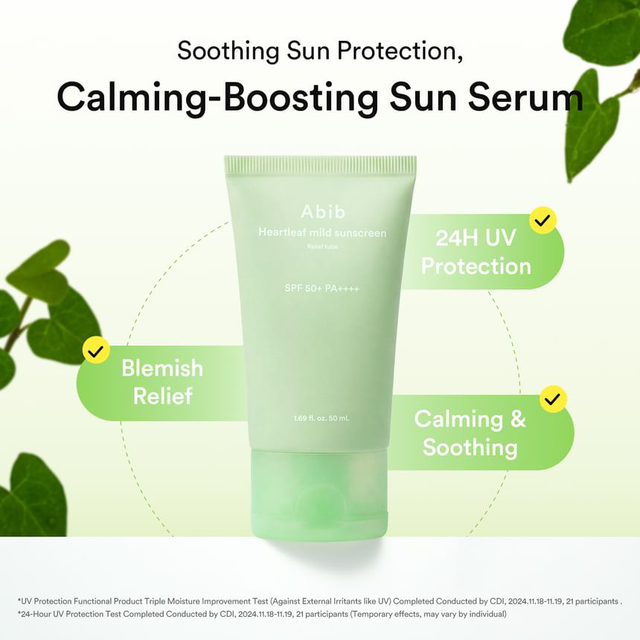 Abib - Heartleaf Mild Sunscreen Relief Tube 50ml.