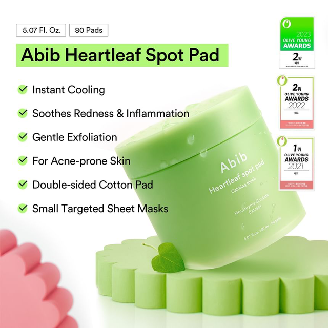 Abib - Heartleaf Spot Pad Calming Touch 150ml. (80 Pads)