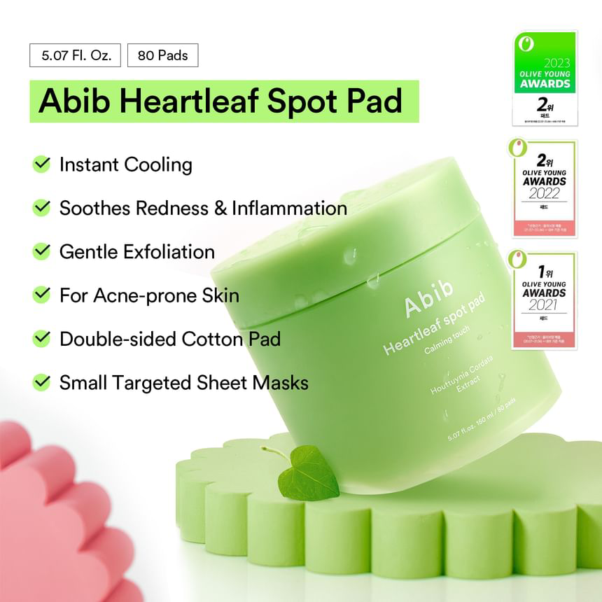Abib - Heartleaf Spot Pad Calming Touch 150ml. (80 Pads)