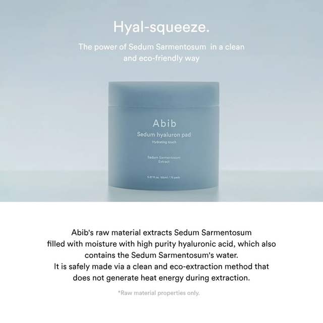 Abib - Sedum Hyaluron Pad Hydrating Touch 165ml. (75 Pads)