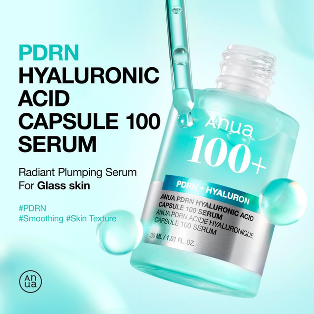 Anua - Bundle of: 1x PDRN Hyaluronic Acid Capsule 100 Serum 30ml. + 1x PDRN Hyaluronic Acid 100 Moisturizing Cream 60ml.