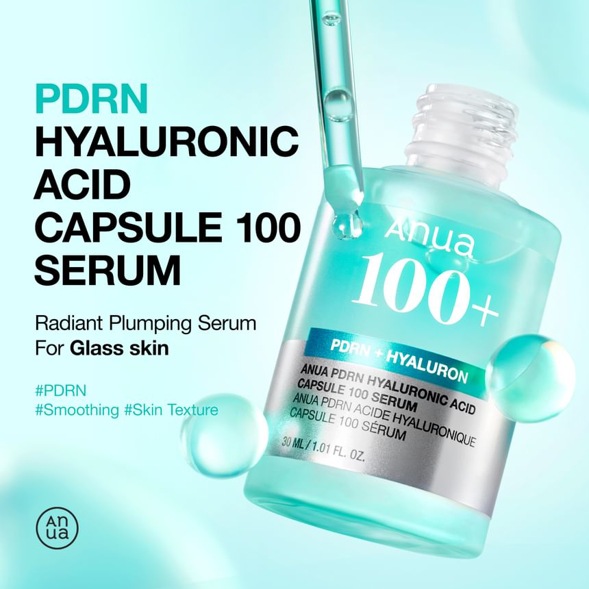 Anua - Bundle of: 1x PDRN Hyaluronic Acid Capsule 100 Serum 30ml. + 1x PDRN Hyaluronic Acid 100 Moisturizing Cream 60ml.