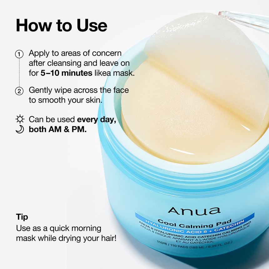 Anua - 8 Hyaluronic Acid Catechin Calming Pad (110 Pads)