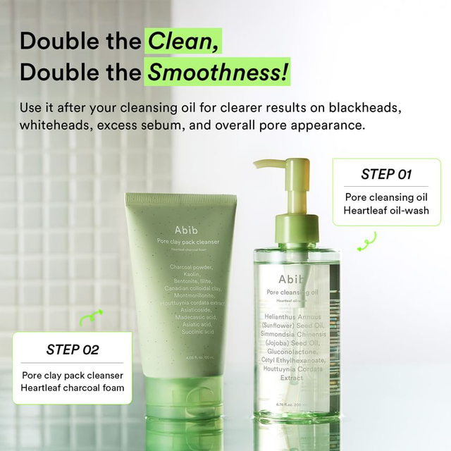 Abib - Pore Clay Pack Cleanser Heartleaf Charcoal Foam 120ml.