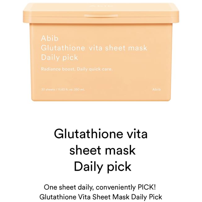 Abib - Glutathione Vita Sheet Face Mask Daily Pick 380ml. (30 Sheets)