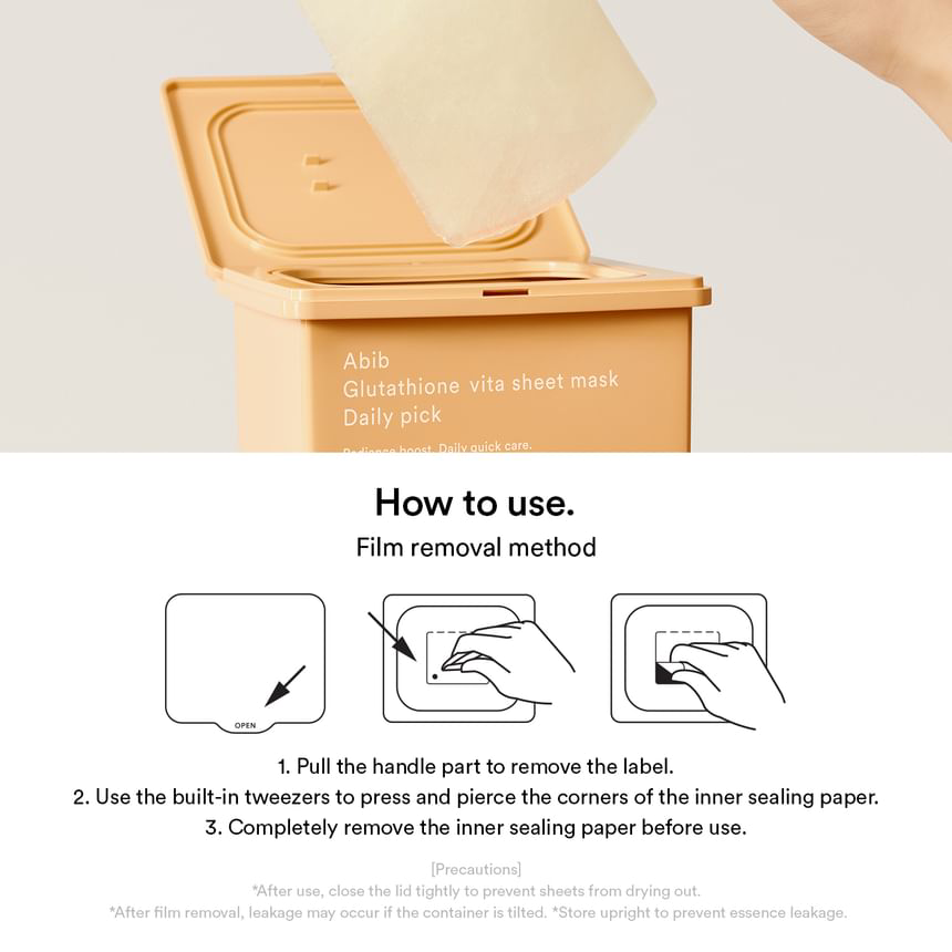 Abib - Glutathione Vita Sheet Face Mask Daily Pick 380ml. (30 Sheets)