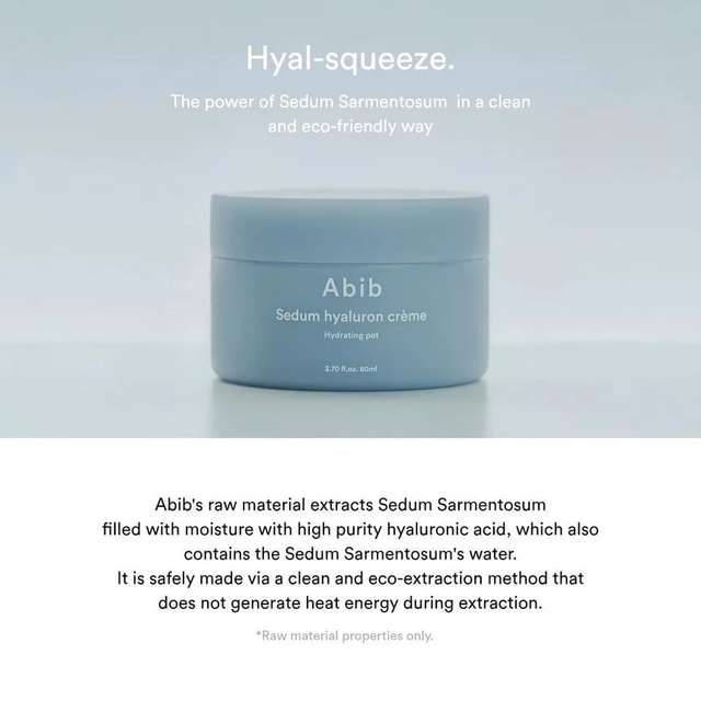 Abib - Sedum Hyaluron Crème Hydrating Pot 80ml.