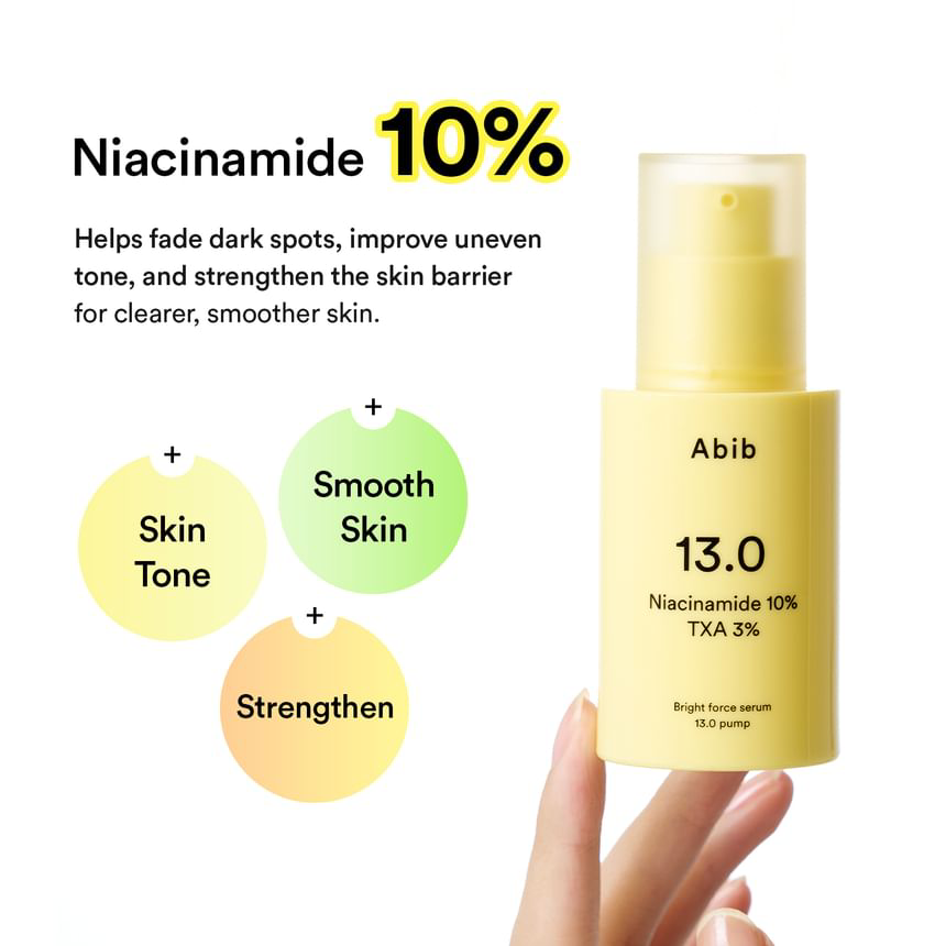 Abib - Bright Force Serum 13.0 Pump with Niacinamide 10% and TXA 3% 30ml.