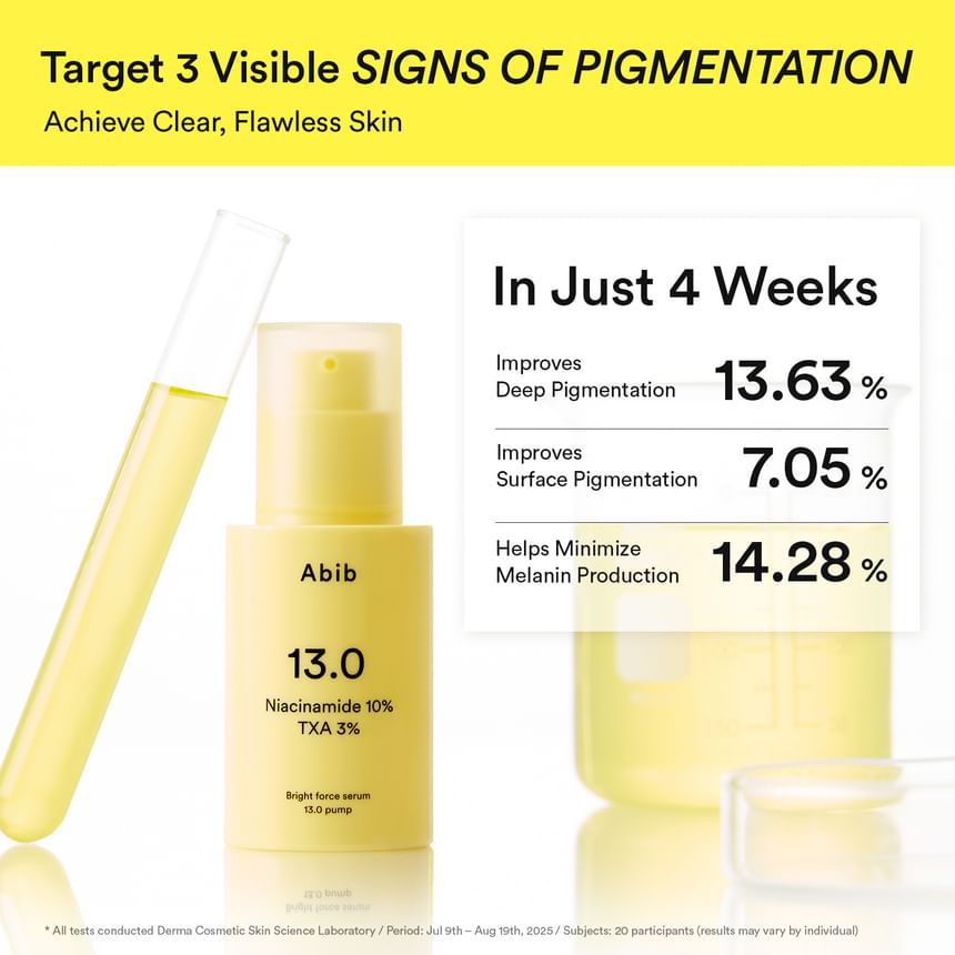 Abib - Bright Force Serum 13.0 Pump with Niacinamide 10% and TXA 3% 30ml.