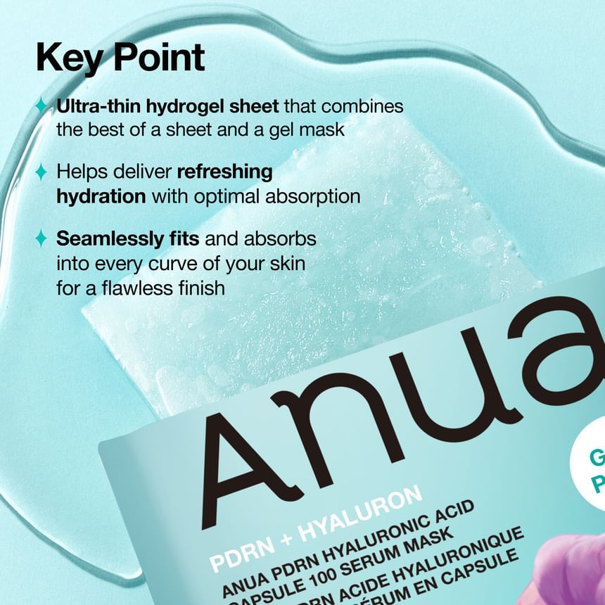 Anua - Kpop Demon Hunters PDRN Hyaluronic Acid Capsule 100 Serum Mask 23ml. (Pack of 3)