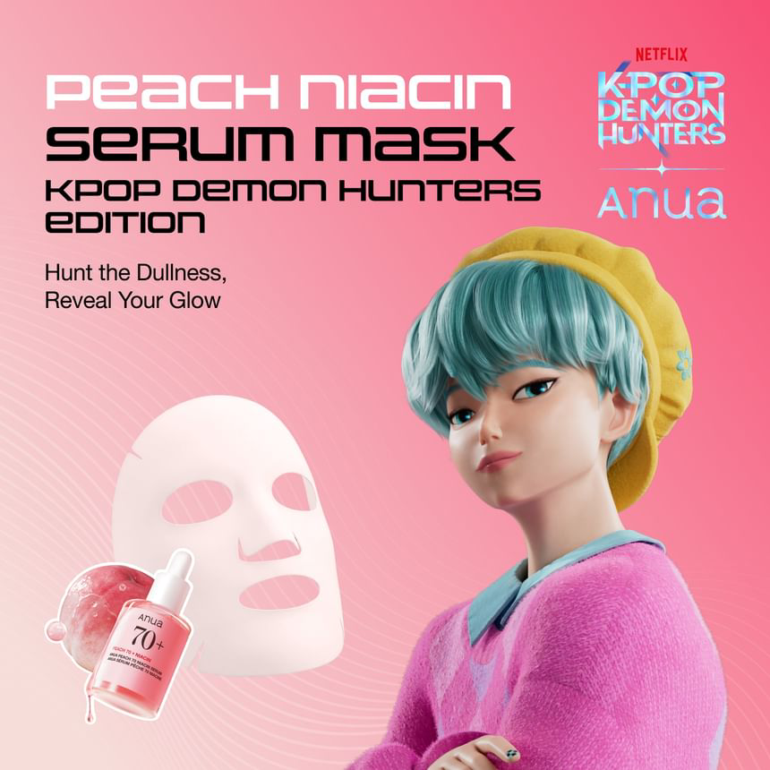 Anua - Kpop Demon Hunters Peach 70 Niacin Serum Mask 25ml. (Pack of 3)