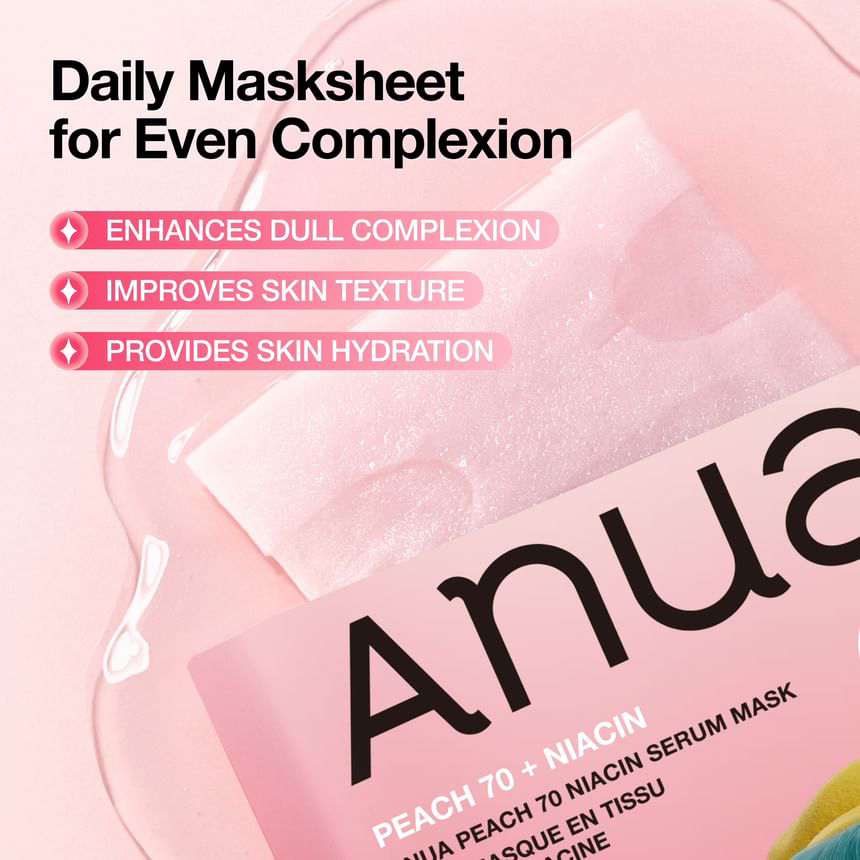 Anua - Kpop Demon Hunters Peach 70 Niacin Serum Mask 25ml. (Pack of 3)