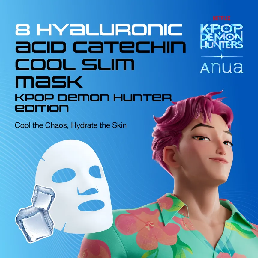 Anua - Kpop Demon Hunters 8 Hyaluronic Acid Catechin Cool Slim Mask 24ml. (Pack of 3)