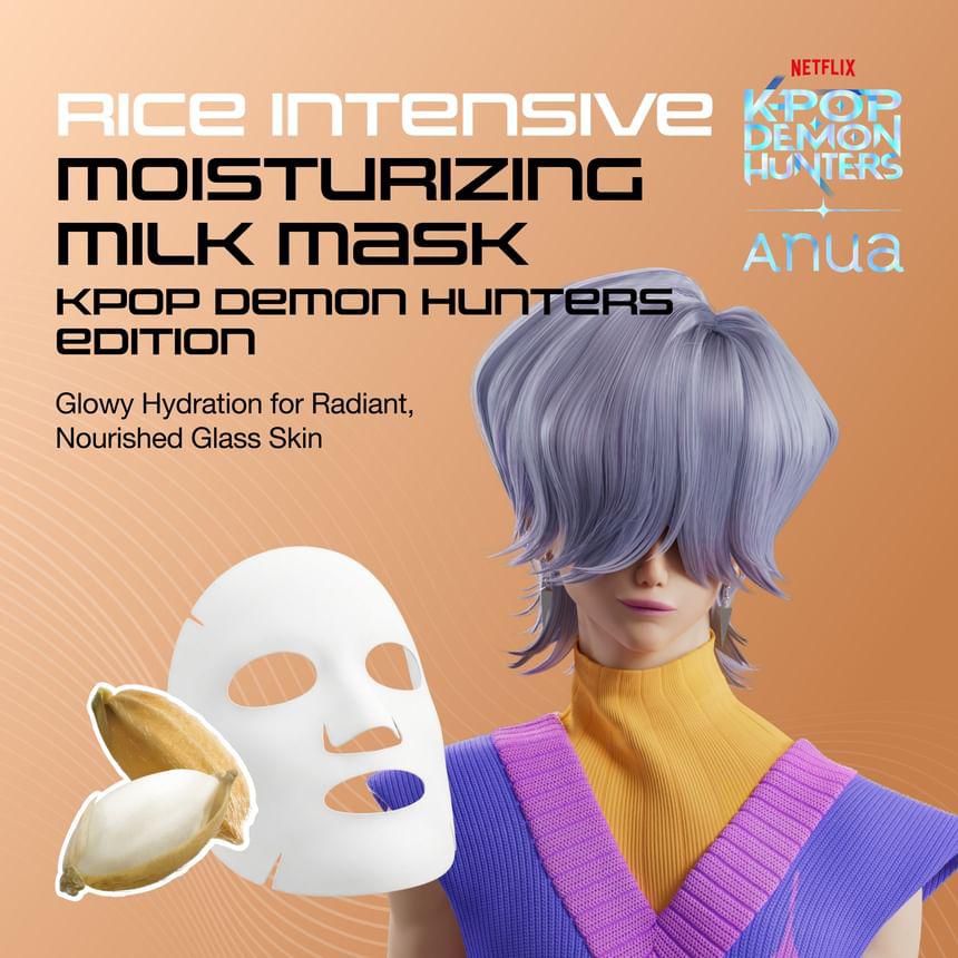 Anua - Kpop Demon Hunters Rice Intensive Moisturizing Milk Mask 25ml. (Pack of 3)