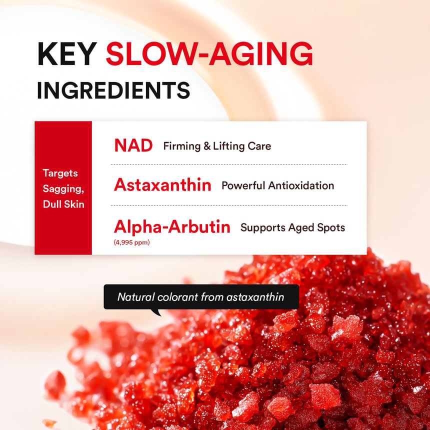 Abib - Red Effect Serum 1.05 Pump with Astaxanthin 0.05% and NAD 1% 30ml.