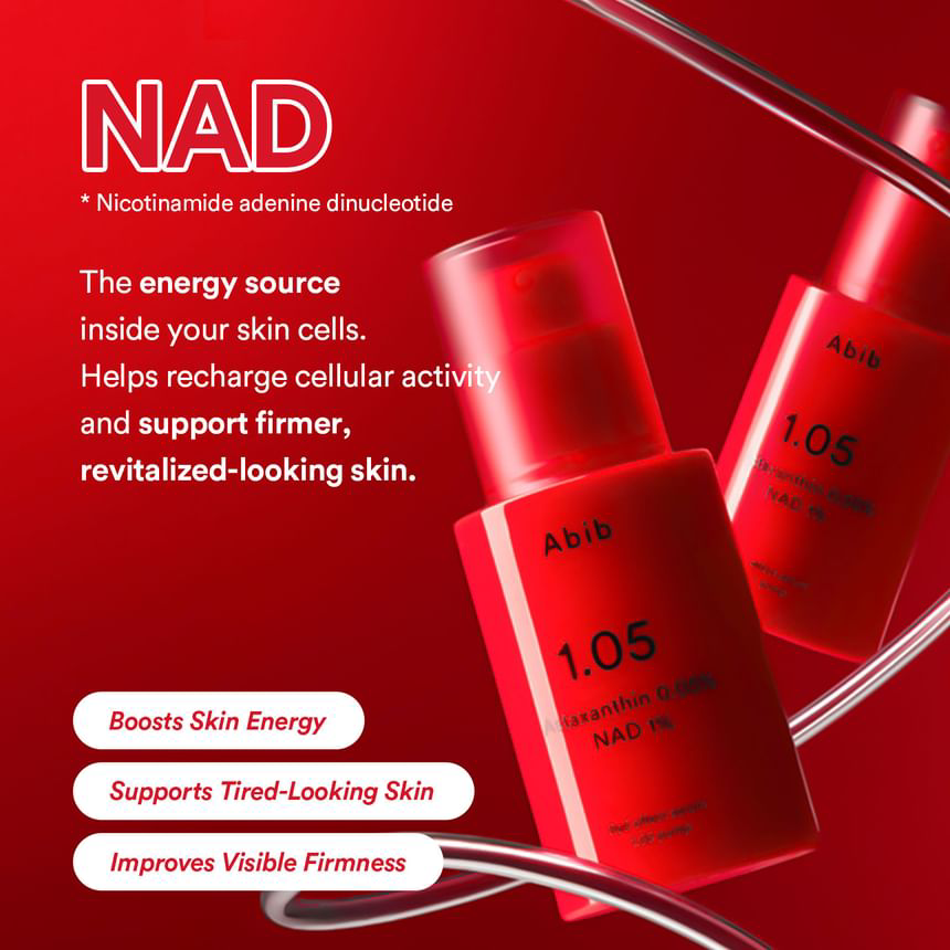 Abib - Red Effect Serum 1.05 Pump with Astaxanthin 0.05% and NAD 1% 30ml.