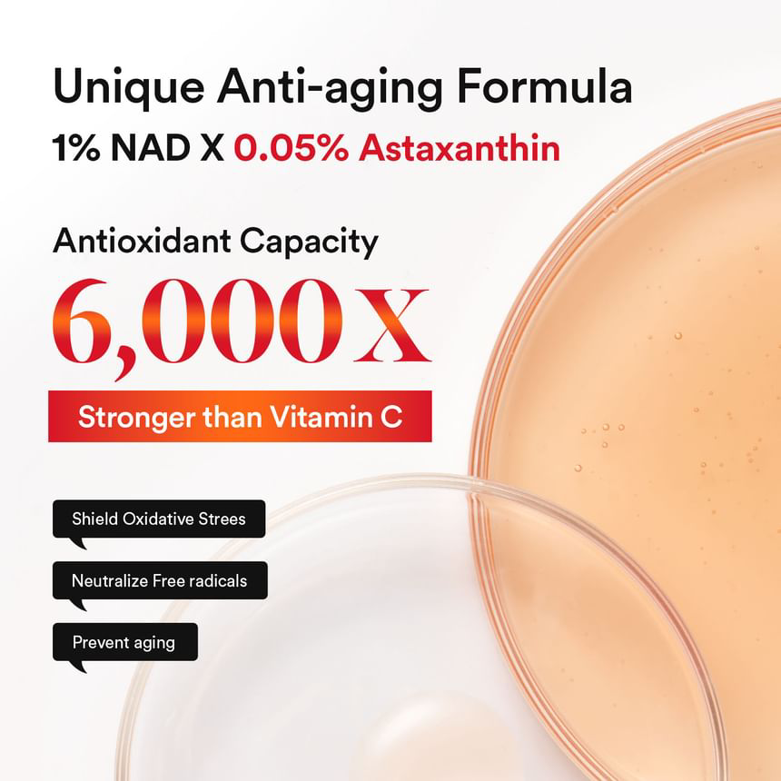 Abib - Red Effect Serum 1.05 Pump with Astaxanthin 0.05% and NAD 1% 30ml.
